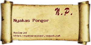 Nyakas Pongor névjegykártya